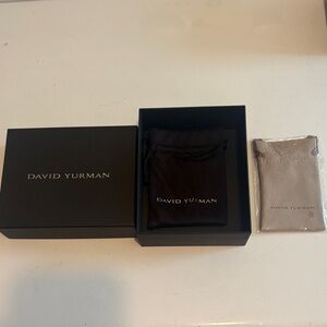 David Yurman Black Box with Black and Taupe Pouches